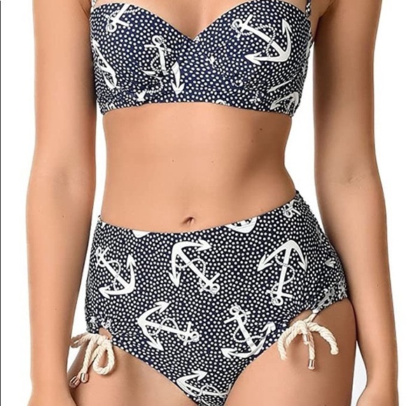 Betsey Johnson Other - Betsey Johnson vintage nautical bikini high waisted xs